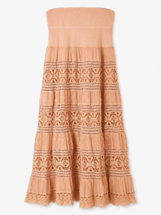 Now & Then Dresses & Skirts - Now & Then Blush Peach Lace Tiered Maxi Skirt Size M Boho